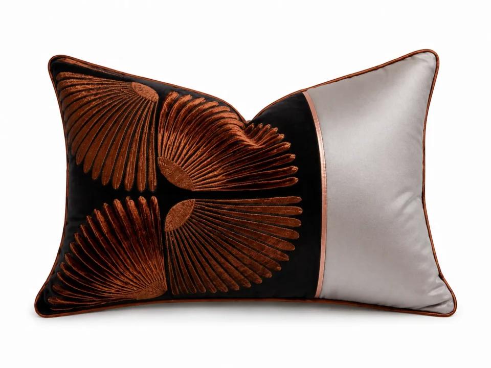 Bronze Palm Lumbar Pillow