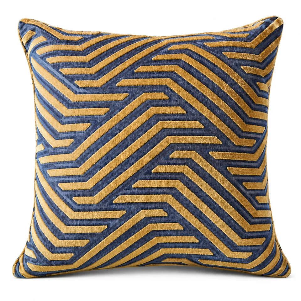 Camel & Blue Cushion