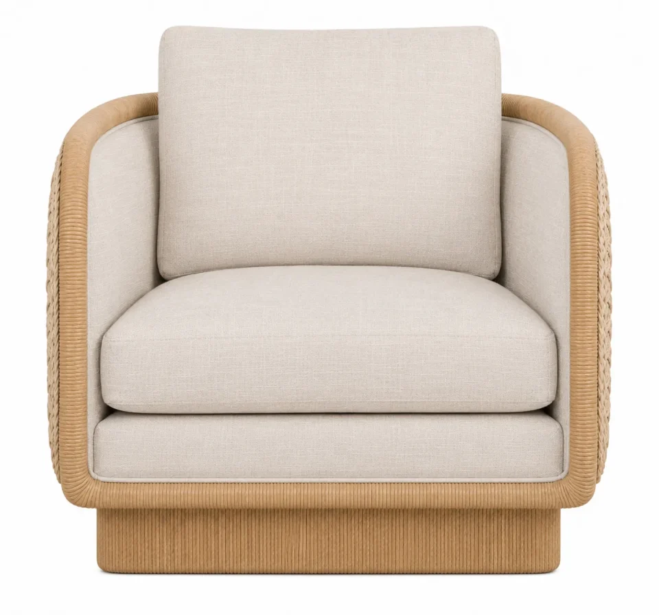 Coastal Braided Swivel Lounge Chair