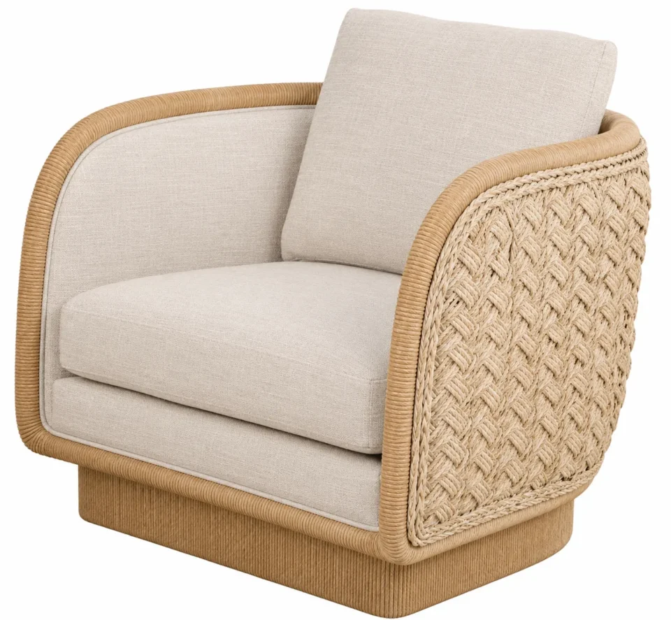 Coastal Braided Swivel Lounge Chair