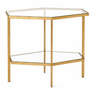Hexagon Table-Gold Leaf-Tall