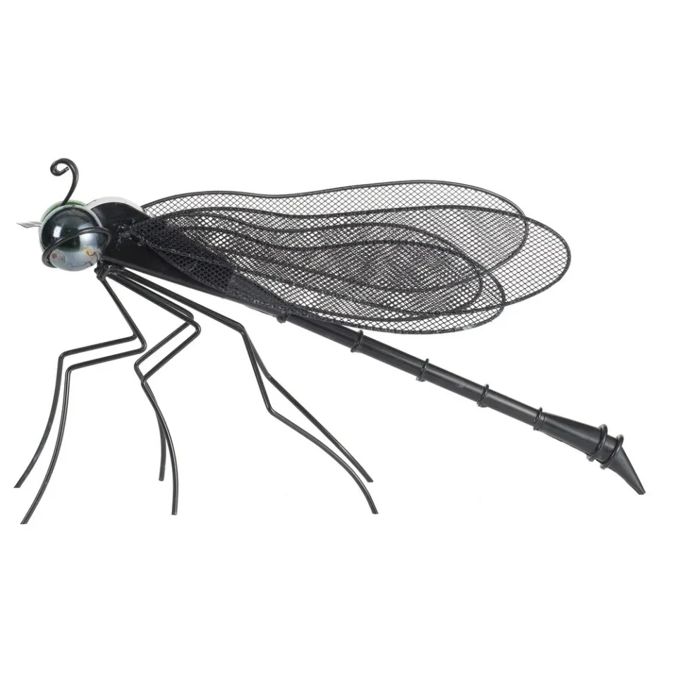 Black Luminous Glow Dragonfly Figurine