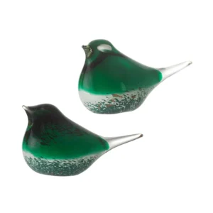 Green Glass Birds Set