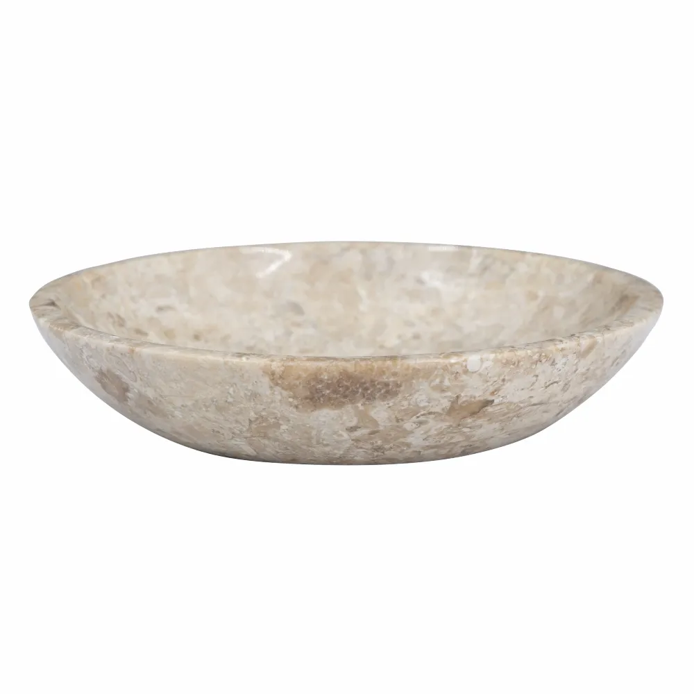 Round Marble Decorative Bowl, Cream