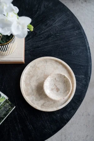 Round Marble Decorative Bowl, Cream (7)