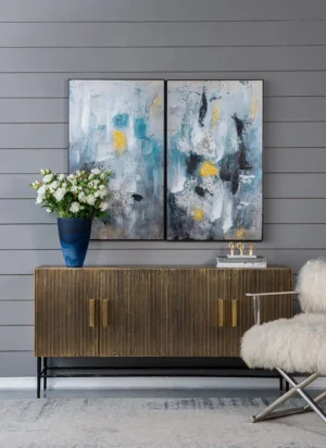 Smokey Blue Glass Vase (4)