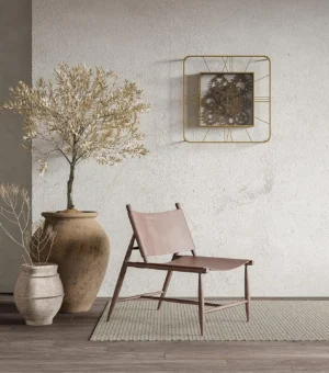 Square Metal and Glass Wall Clock (2)