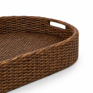 Oval Dark Wicker Pool Tray (1)