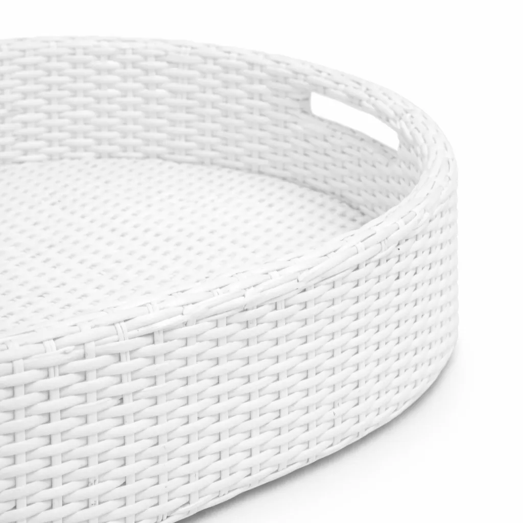 Oval White Wicker Pool Tray (1)