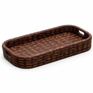 Rectangular Dark Wicker Pool Tray (5)