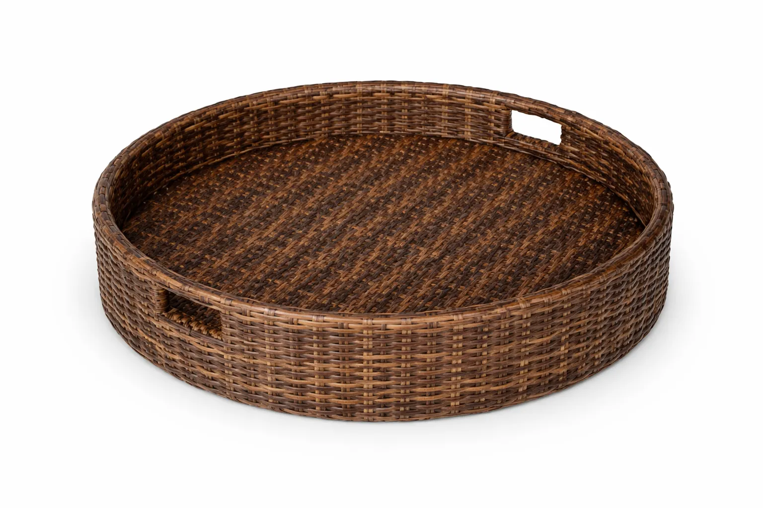 Round Dark Wicker Pool Tray (5)