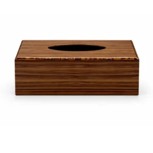 Zebrano Tissue Box – Light Finish