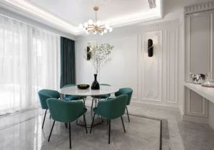 HC28-Cosmo-Miami-Dining-Table_White-Marble_Bola-Sidechair