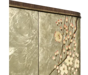 Handpainted on Light Gold Foil Drinks Cabinet (4)