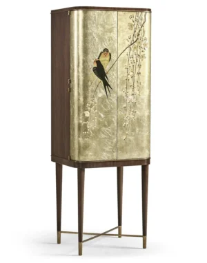 Handpainted on Light Gold Foil Drinks Cabinet (6)
