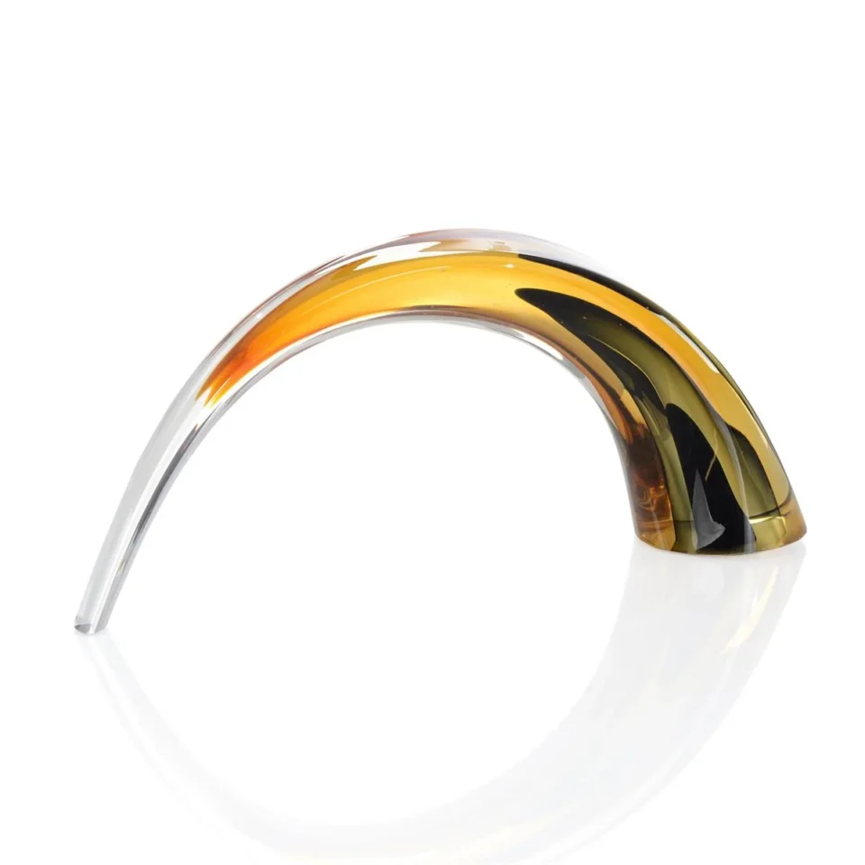 Handblown Black and Amber Arch Sculpture I John Richard