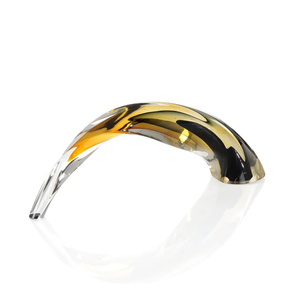 Handblown Black and Amber Arch Sculpture II John Richard